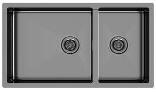 Мойка кухонная Paulmark Gerberg PM227844-GM воронёная сталь